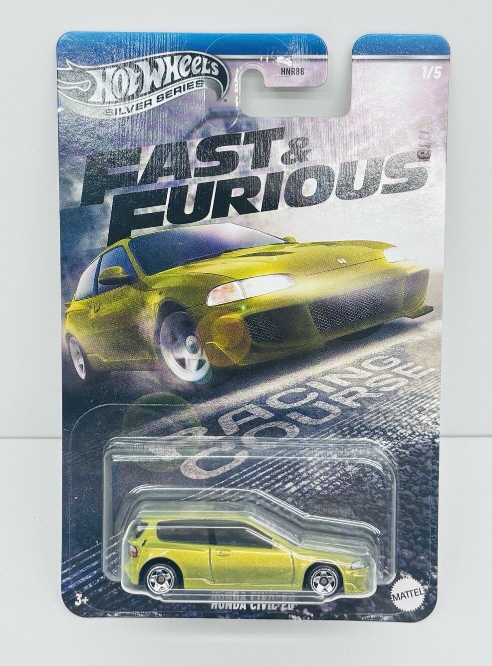 Hot Wheels Honda Civic EG Green Fast & Furious Silver Series w/ Protector New